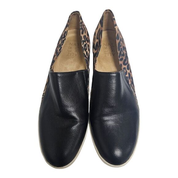 NATURALIZER Sandra Platform Wedge Black Leopard Slip On - Size 8 1/2 - Picture 2 of 7